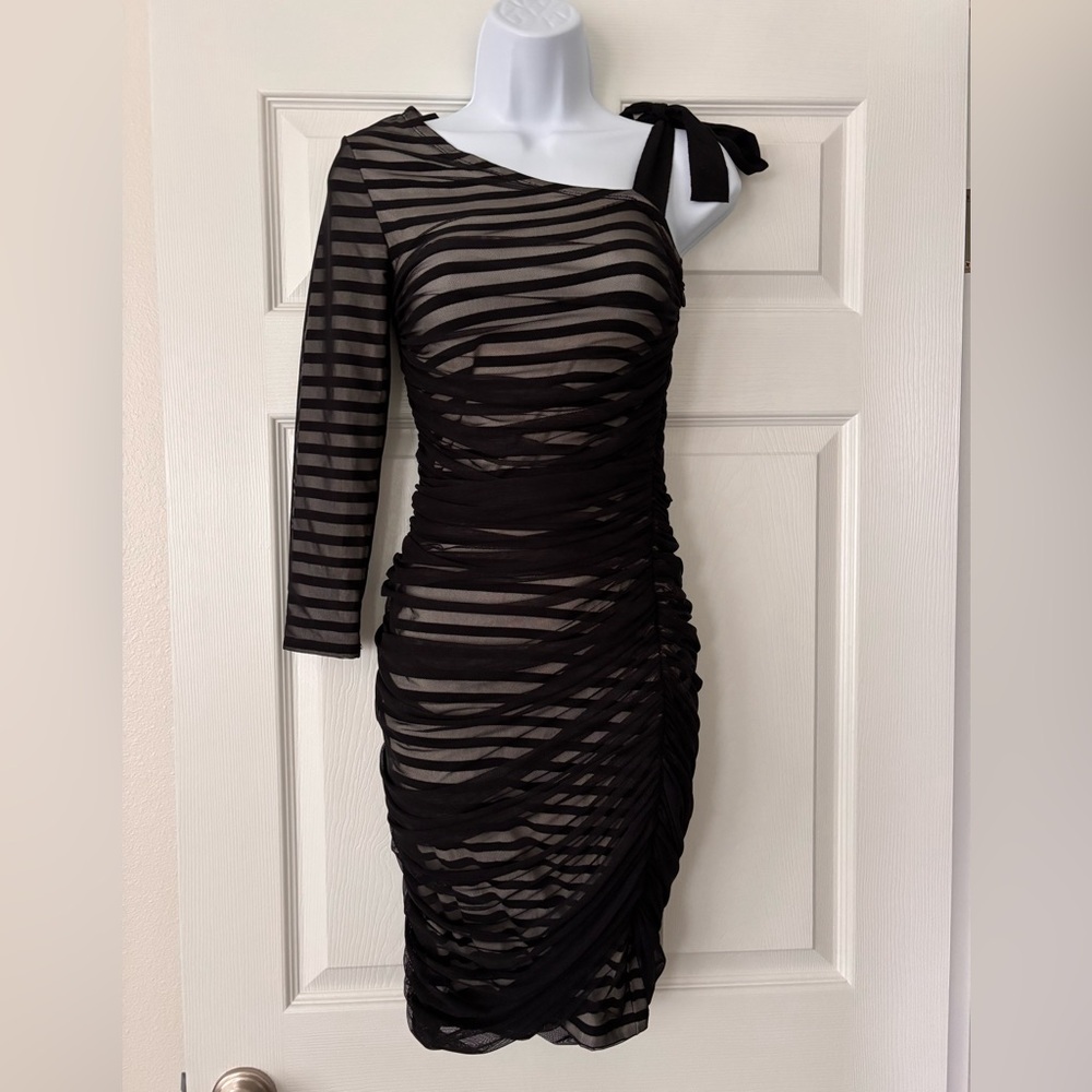 BCBG layered rouchet dress